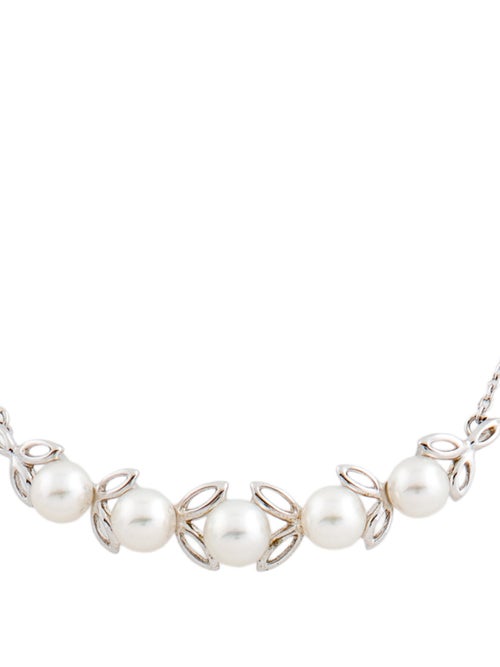 Mikimoto Pearl Leaf Station Necklace