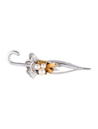 Mikimoto Pearl Umbrella Brooch