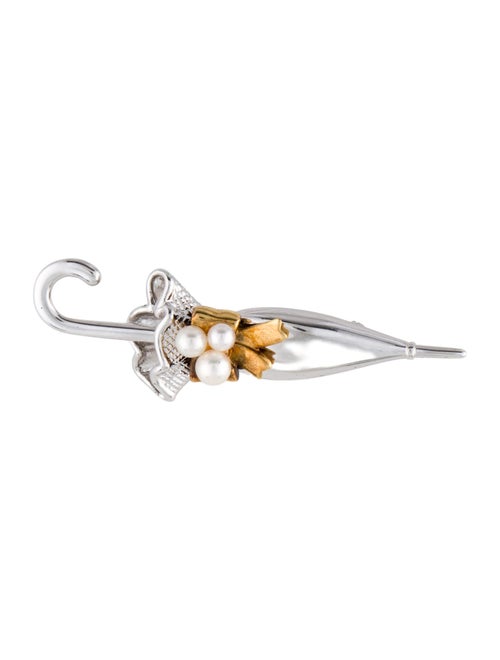 Mikimoto Pearl Umbrella Brooch