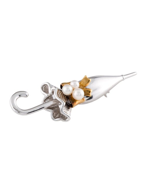 Mikimoto Pearl Umbrella Brooch