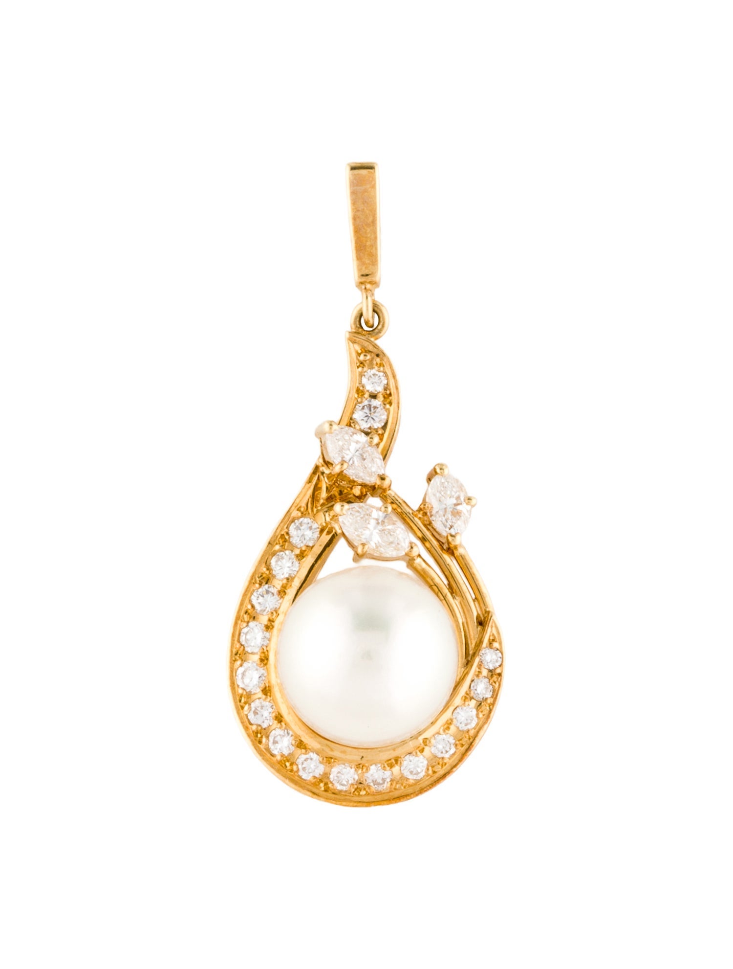 Mikimoto 18K Pearl & Diamond Pendant