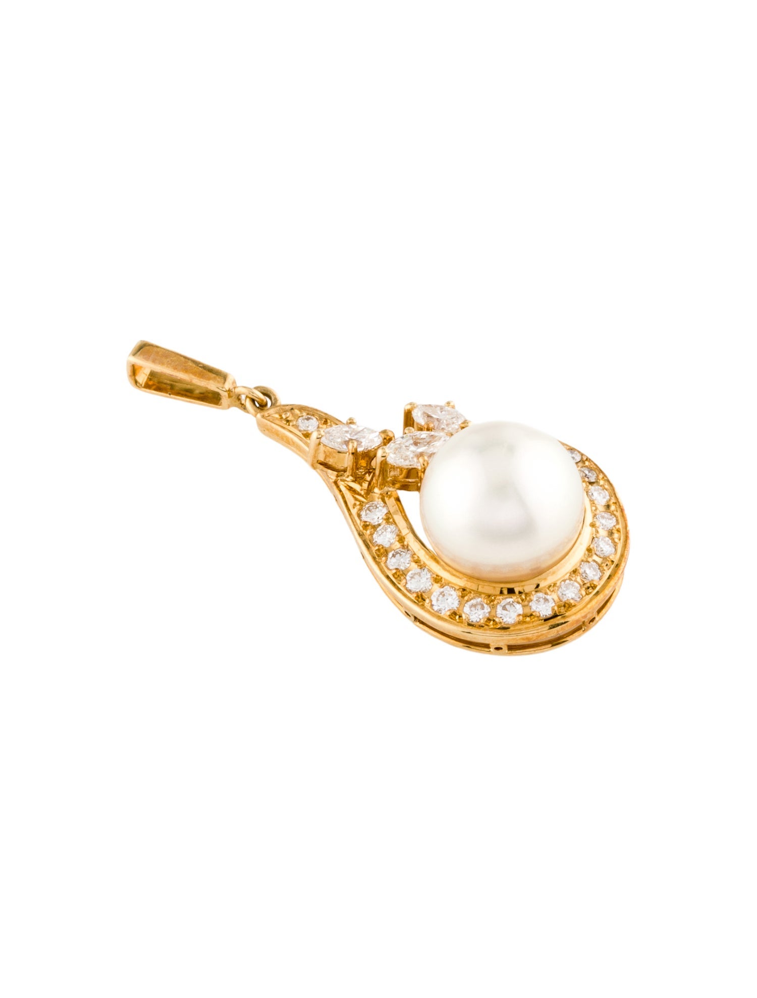 Mikimoto 18K Pearl & Diamond Pendant