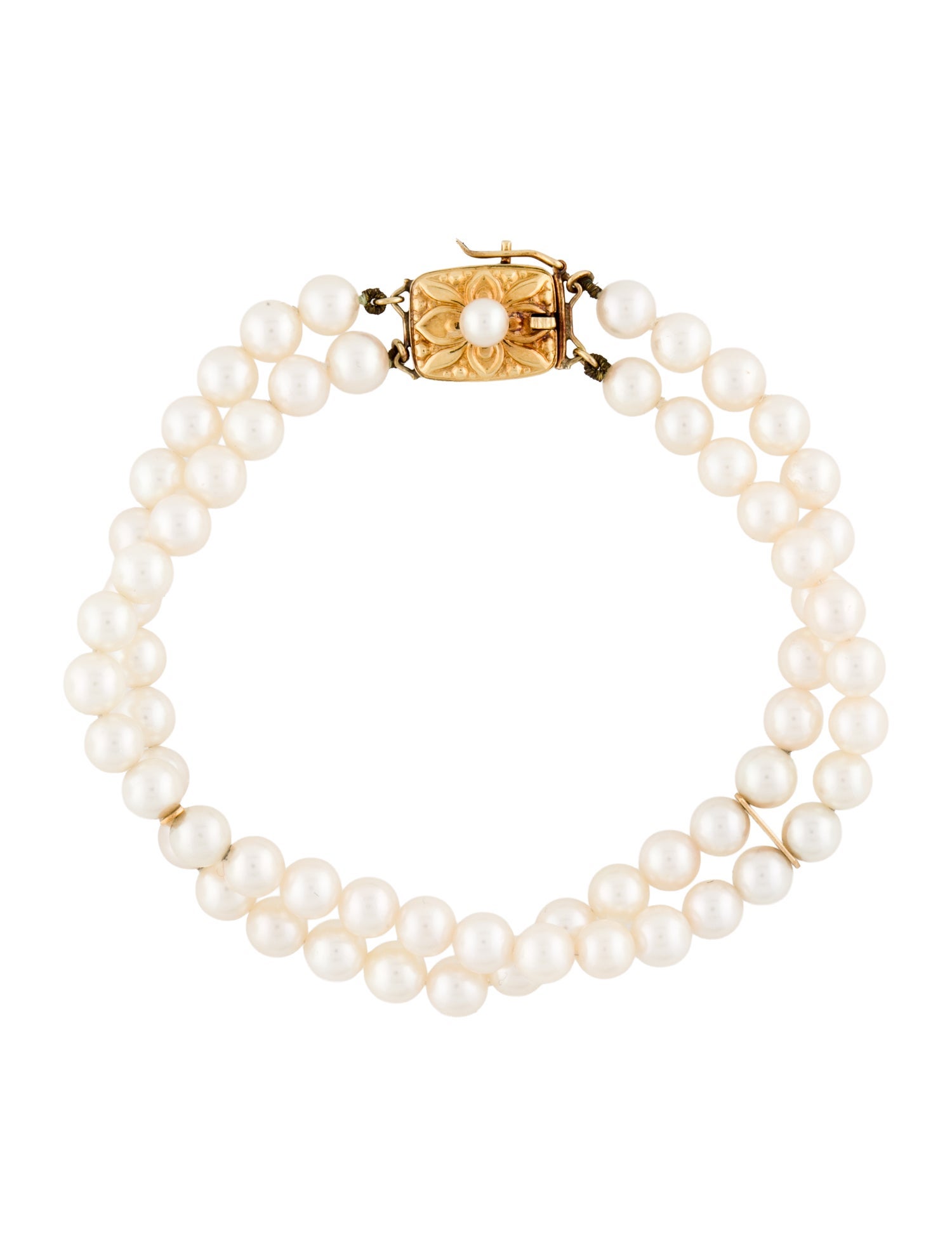 Mikimoto 18K Pearl Double Strand Bracelet