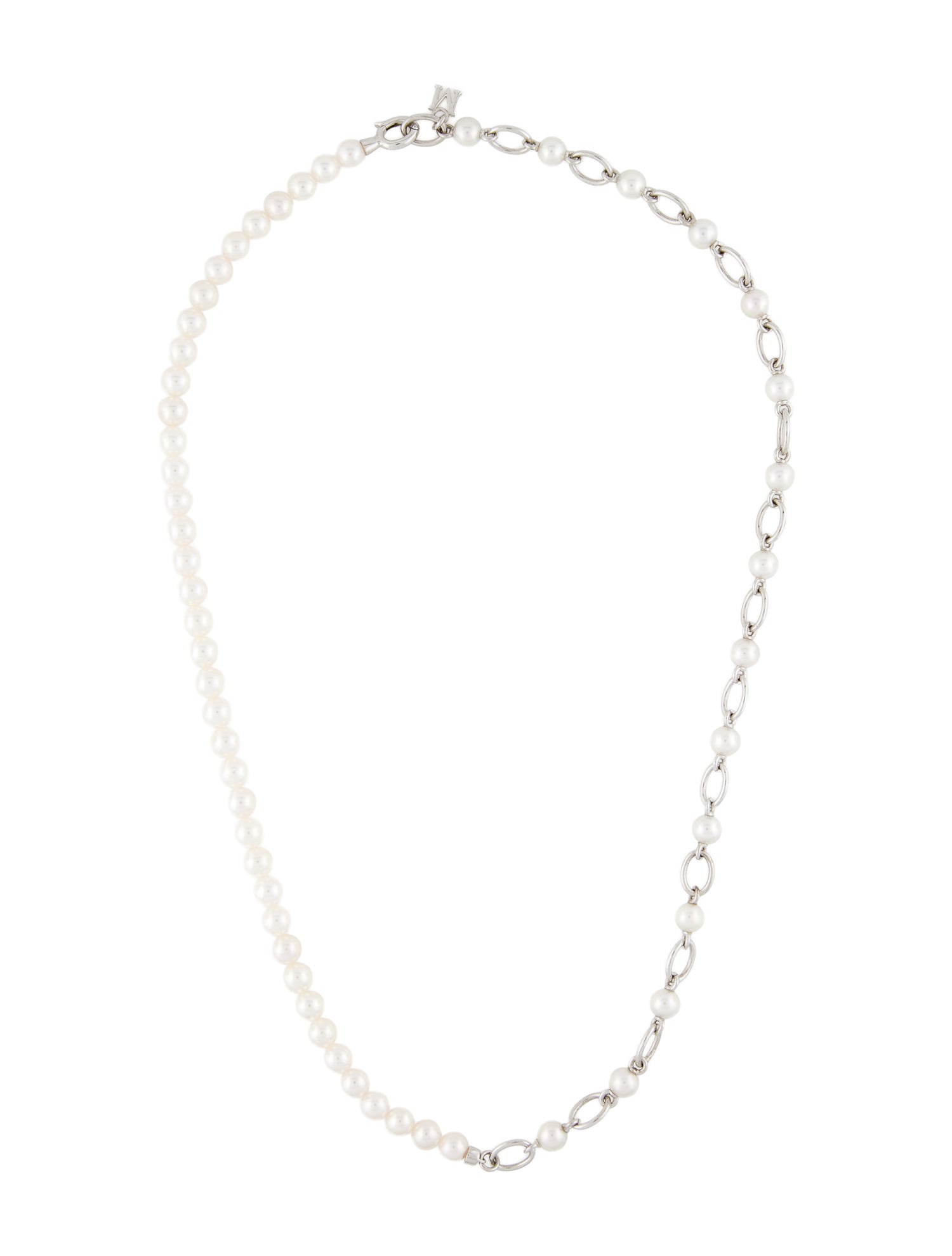 Mikimoto Cultured Pearl Chain Link Necklace