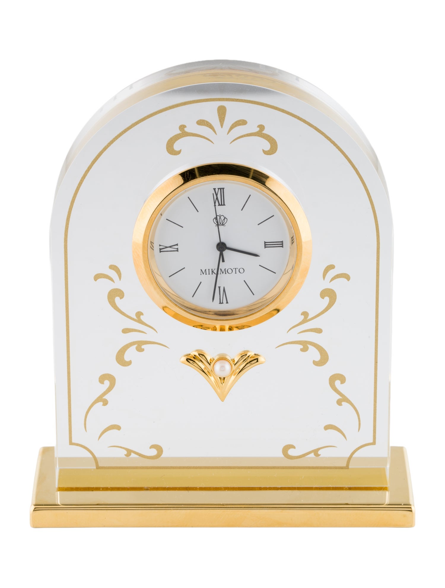 Mikimoto Pearl-Accented Desk Clock w/ Tags