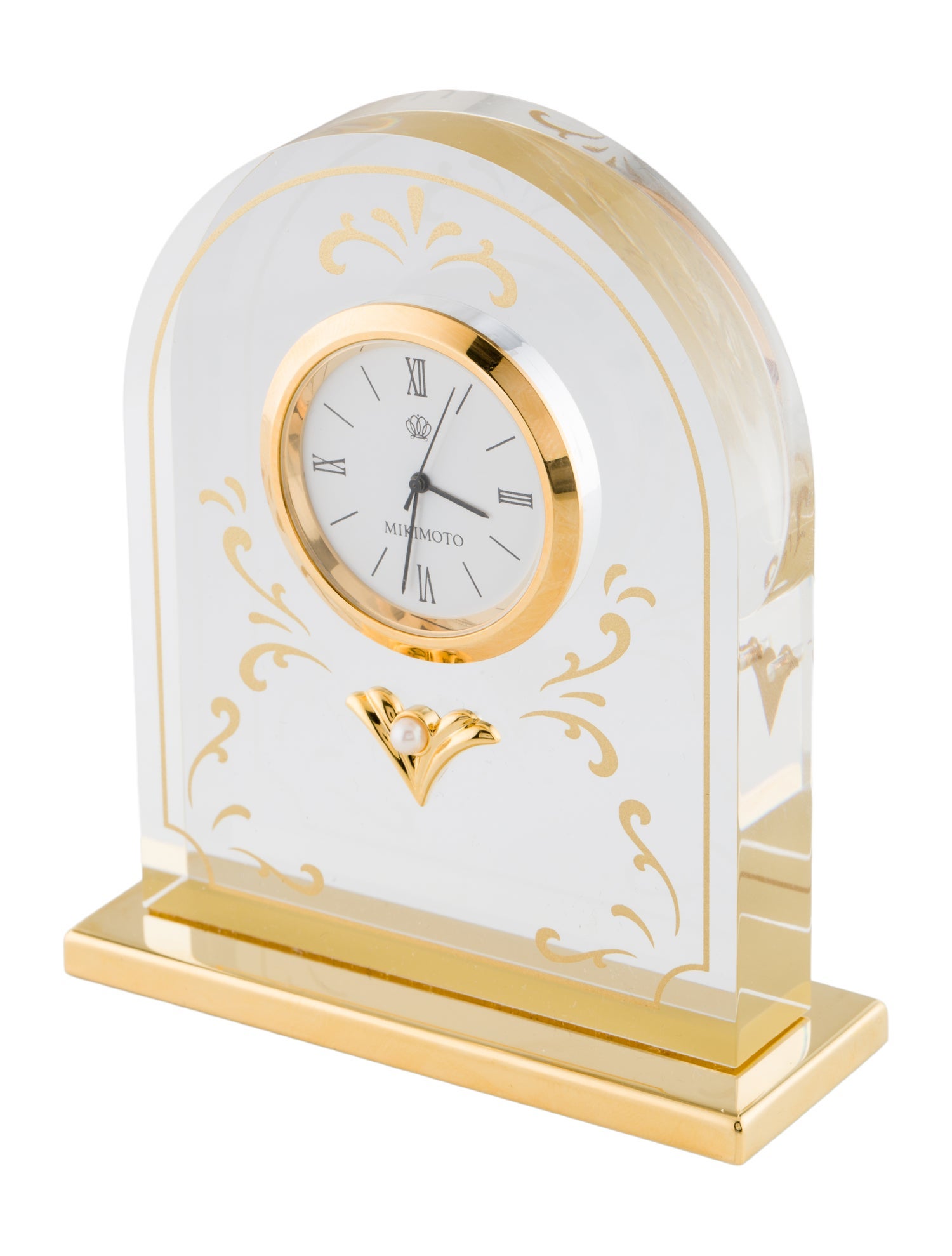 Mikimoto Pearl-Accented Desk Clock w/ Tags