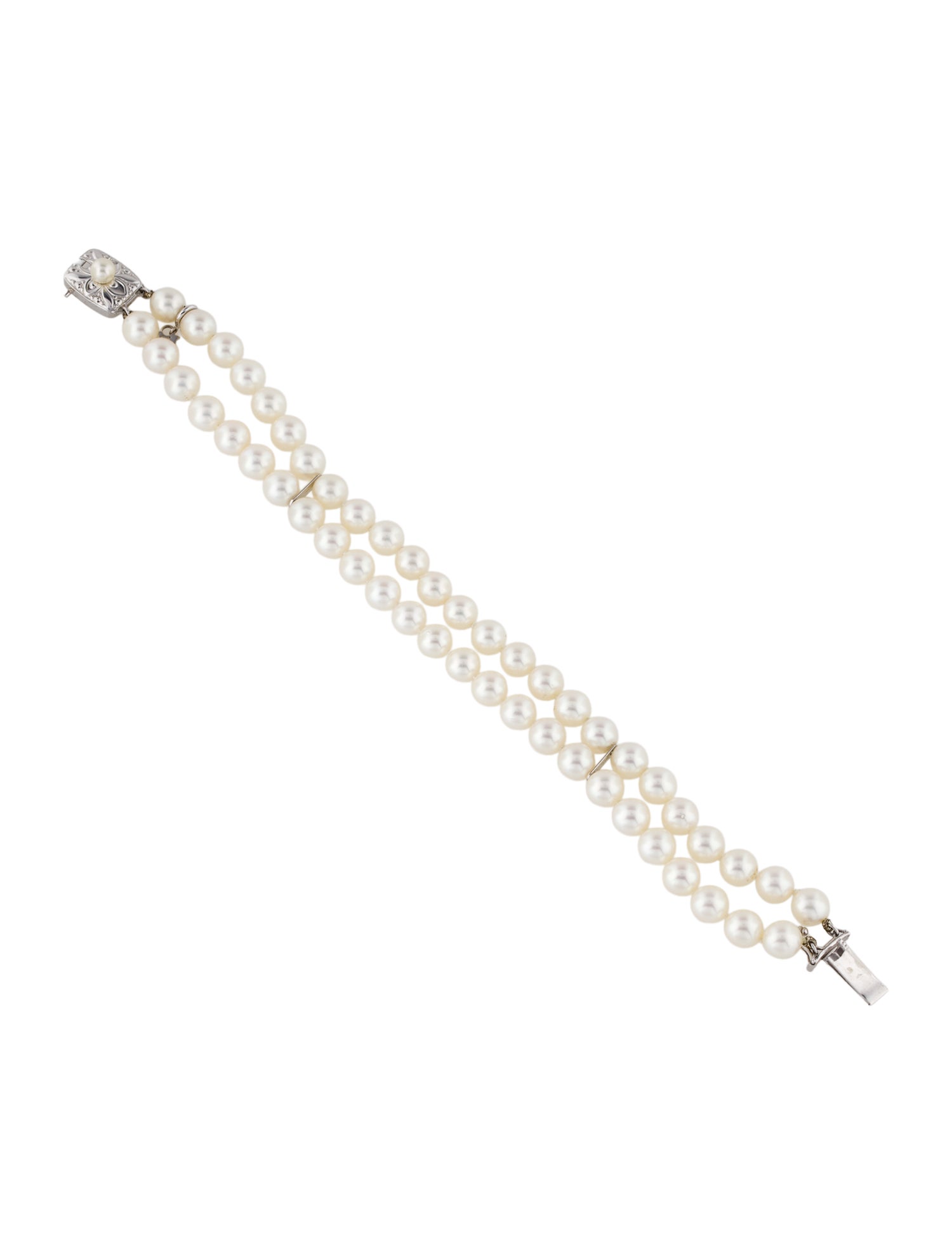 Mikimoto 18K Pearl Double Strand Bracelet
