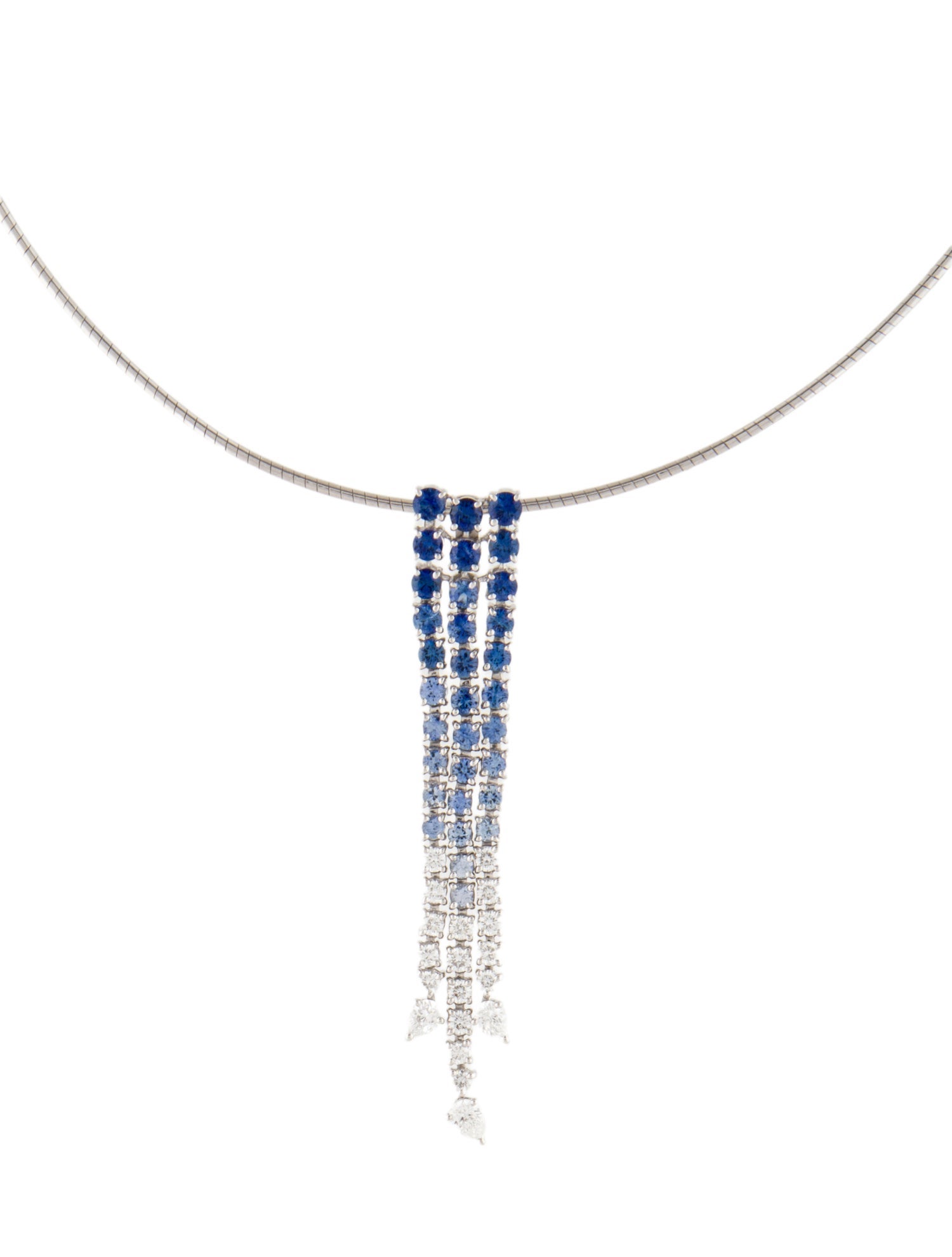 Mikimoto 18K 2.48ctw Sapphire & Diamond Pendant Necklace