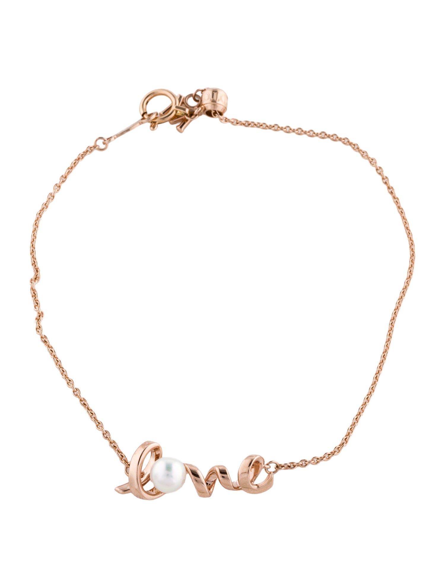 Mikimoto 18K Akoya Cultured Pearl Love Bracelet