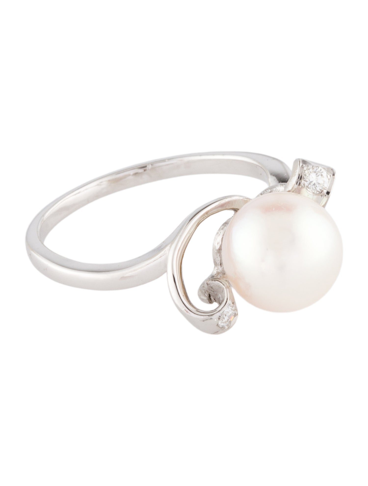Mikimoto 14K Pearl & Diamond Cocktail Ring