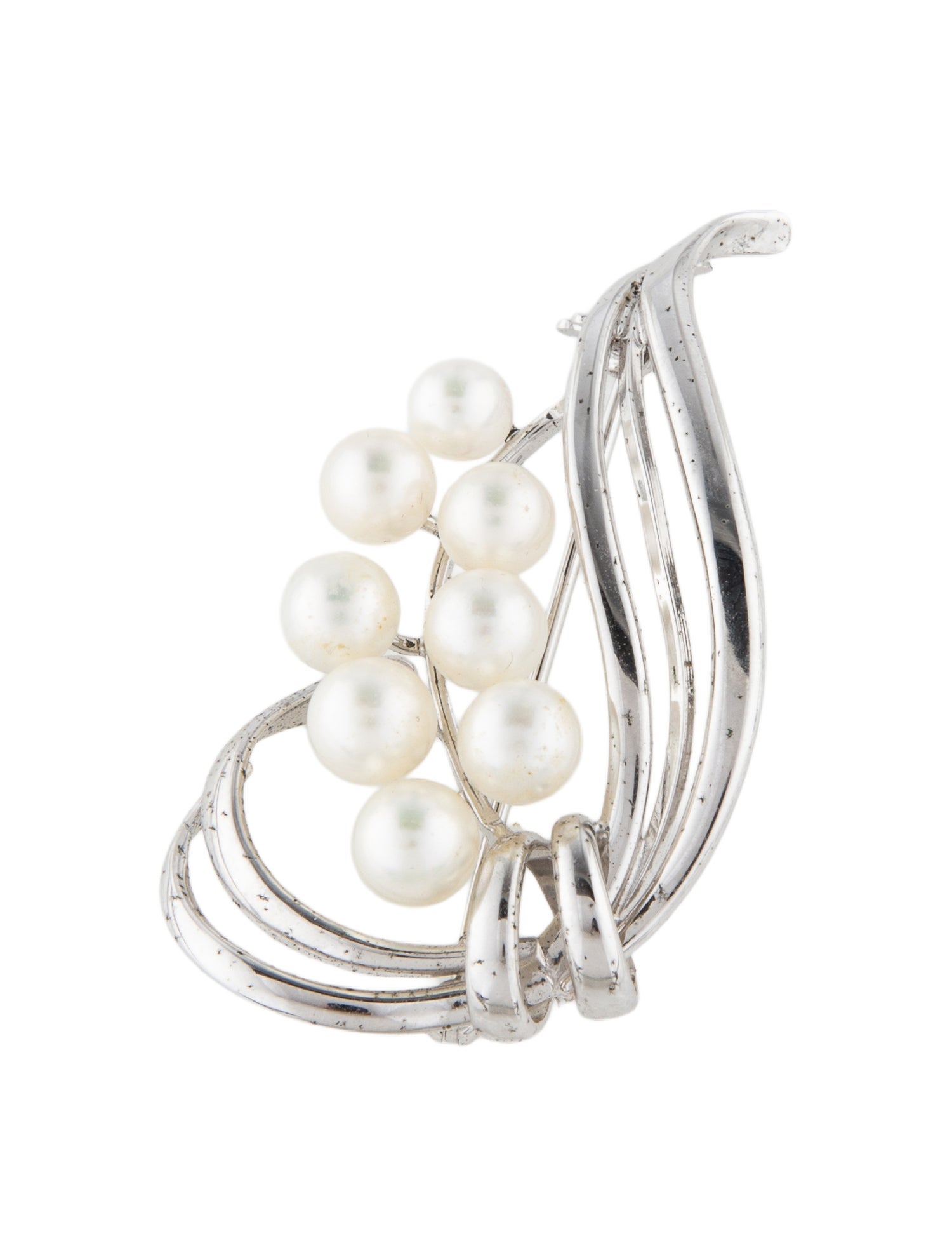 Mikimoto Pearl Knotted Swirl Pin Brooch