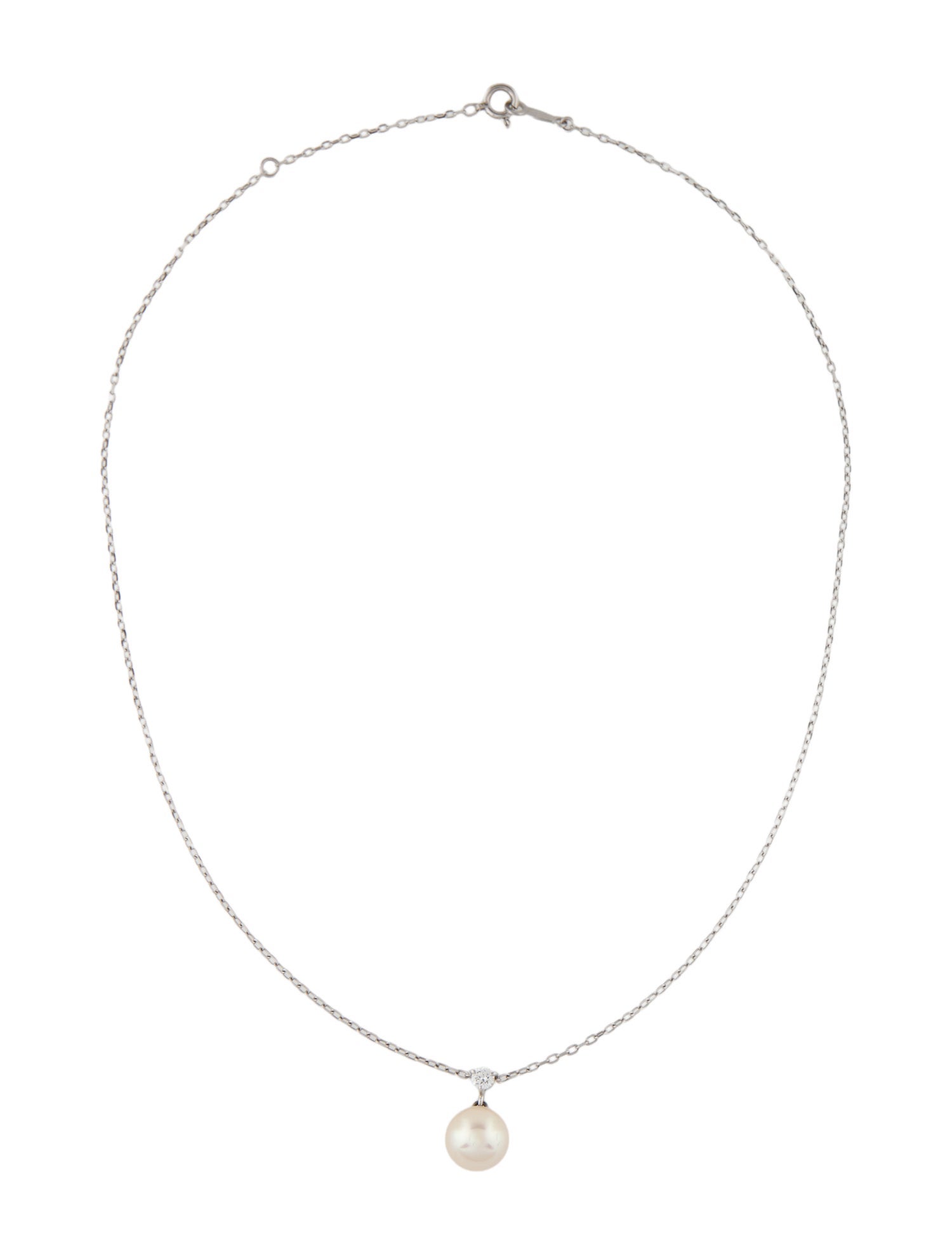 Mikimoto 18K Pearl & Diamond Pendant