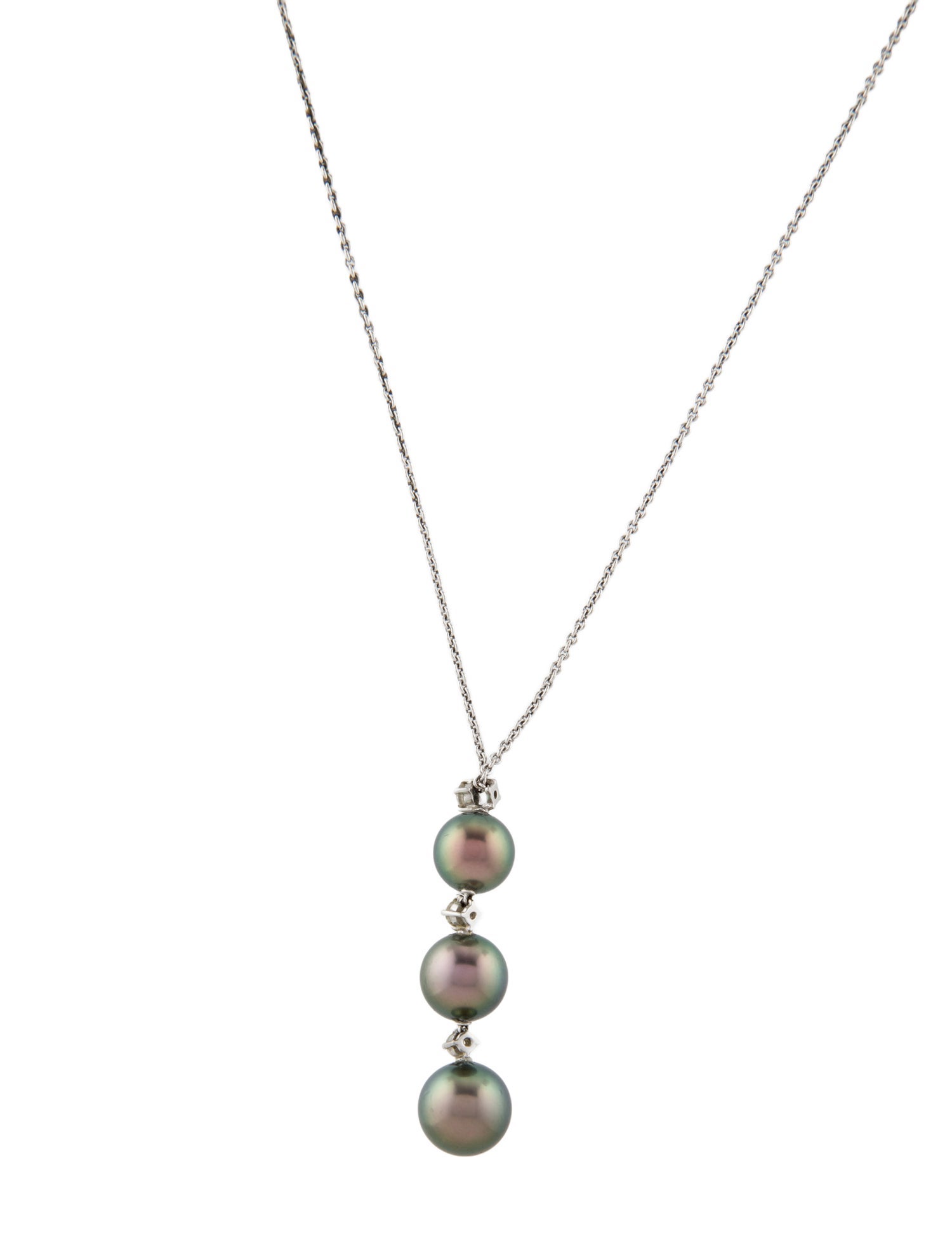 Mikimoto 18K Pearl & Diamond Pendant Necklace