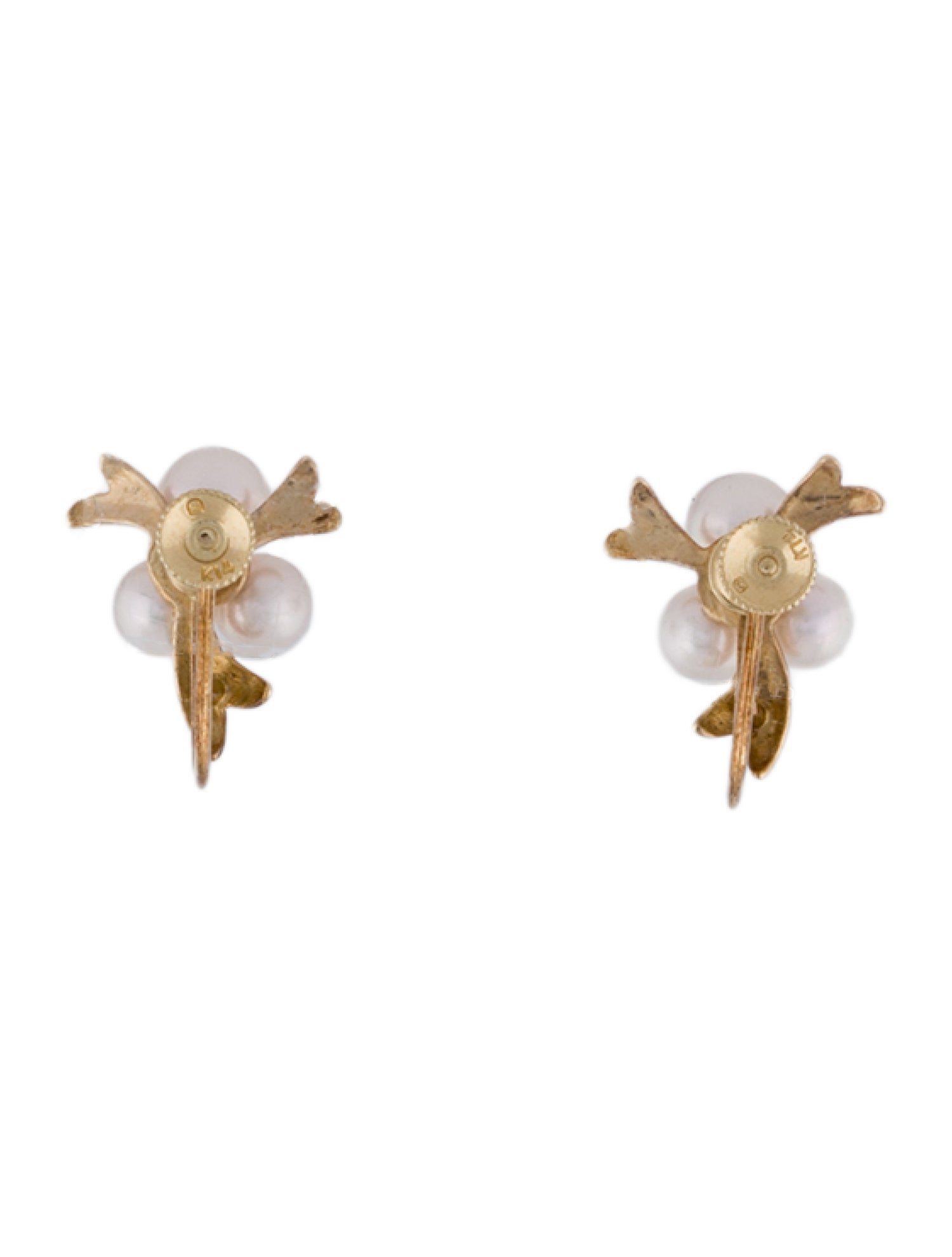 Mikimoto 14K Pearl Screw Clip-On Earrings
