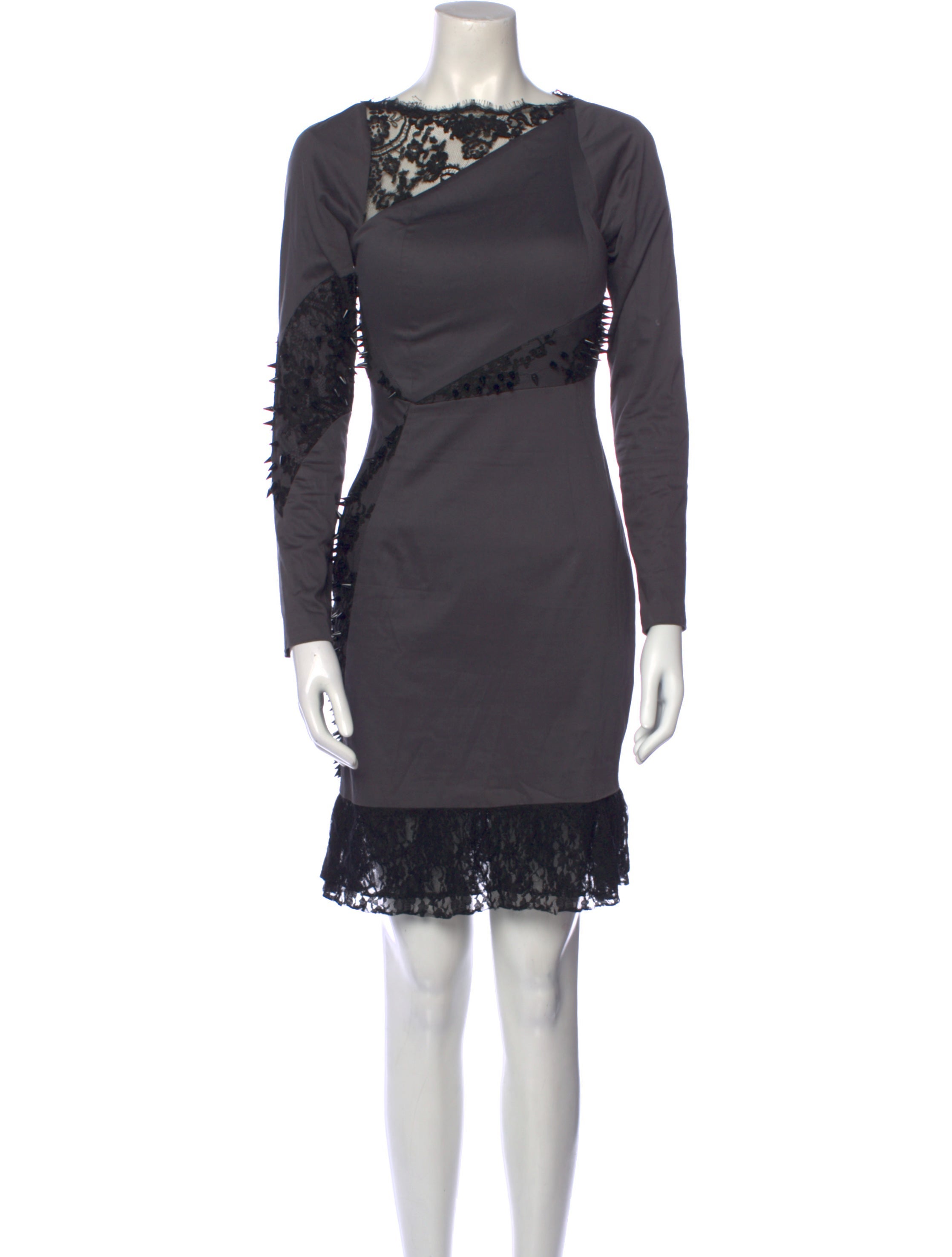 Mikael D Bateau Neckline Mini Dress