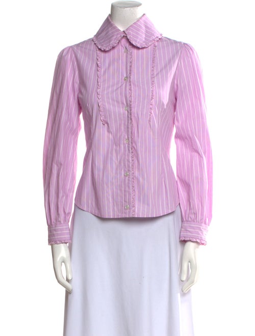 Mikio Sakabe Striped Long Sleeve Button-Up Top