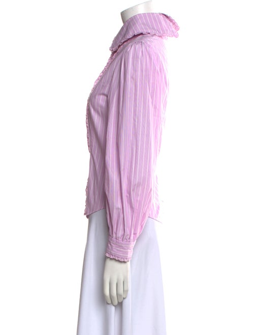 Mikio Sakabe Striped Long Sleeve Button-Up Top