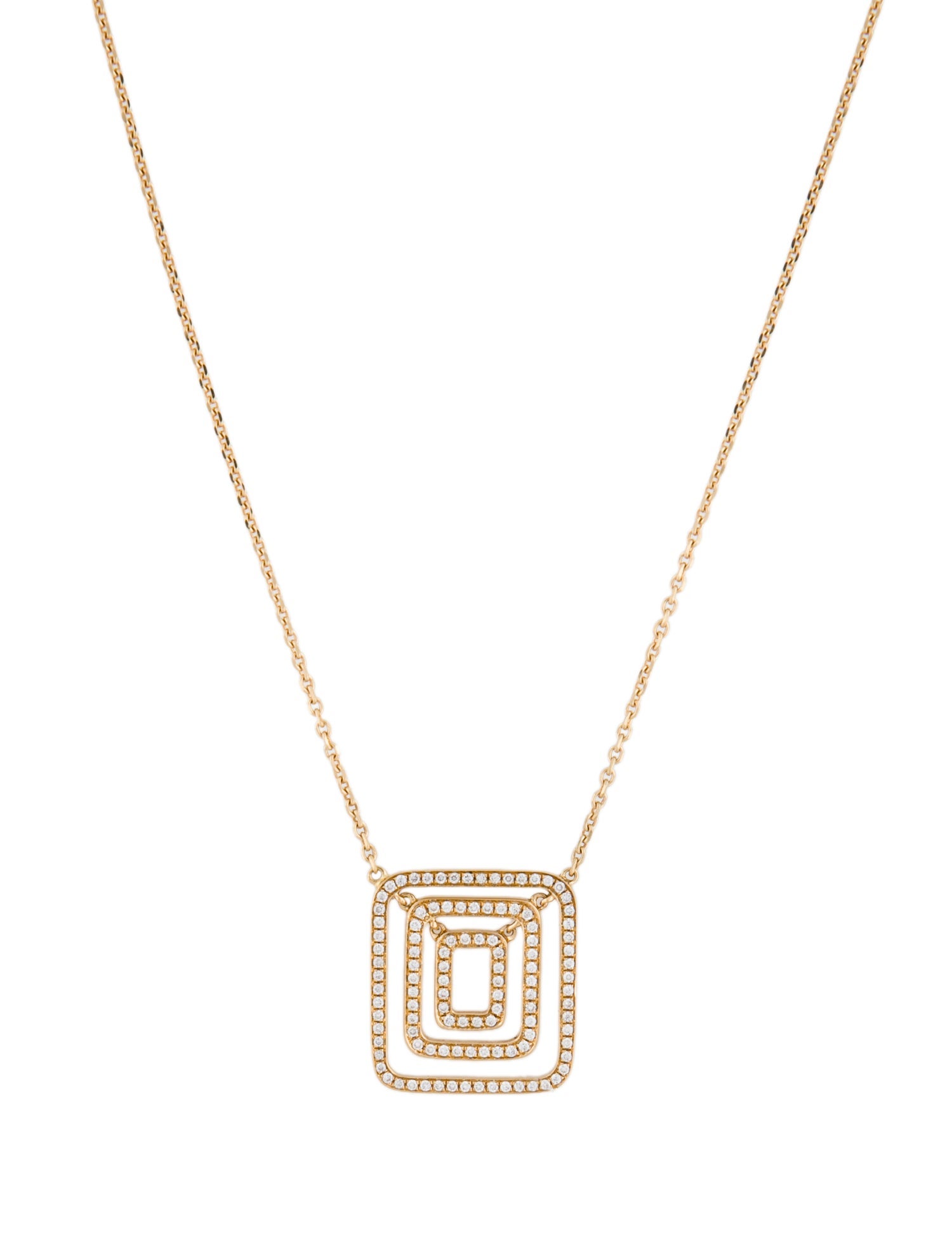 Mimi So 18K Diamond Small Piece Square Swing Necklace