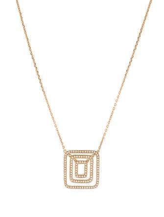 Mimi So 18K Diamond Small Piece Square Swing Necklace