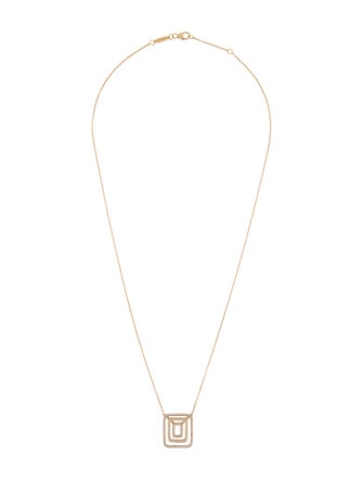 Mimi So 18K Diamond Small Piece Square Swing Necklace