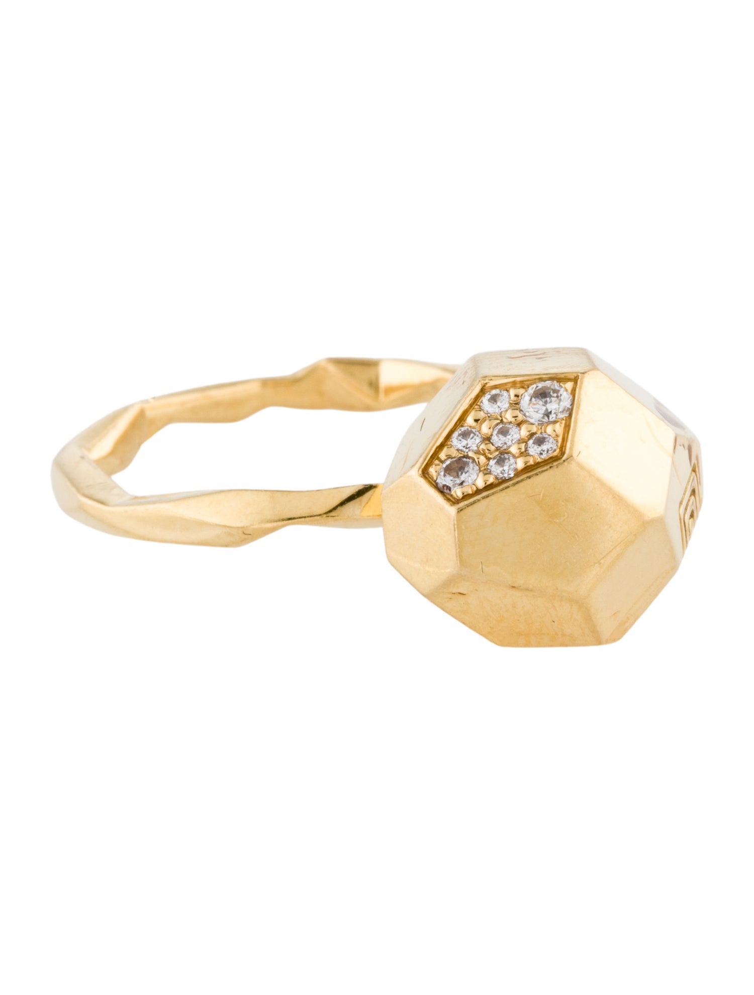 Mimi So 18K Diamond Faceted Cocktail Ring