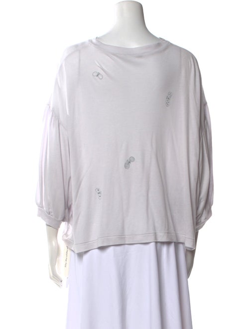 Mina Perhonen Scoop Neck Three-Quarter Sleeve T-Shirt