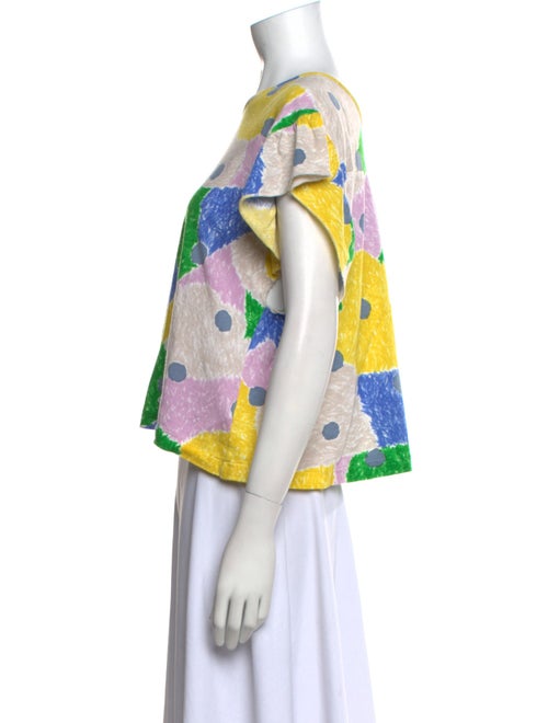 Mina Perhonen Printed Crew Neck Crop Top