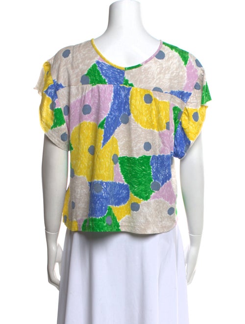 Mina Perhonen Printed Crew Neck Crop Top