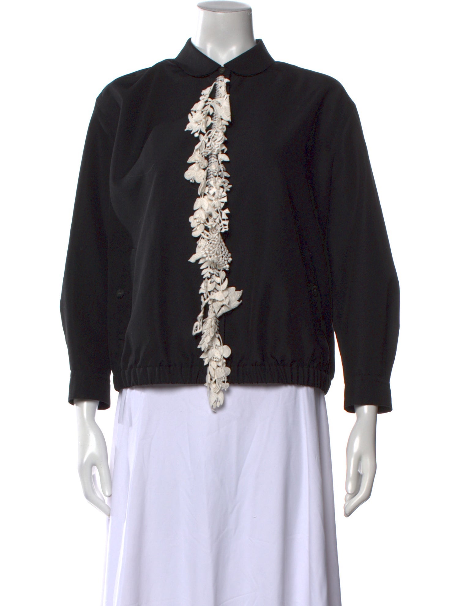 Mina Perhonen Wool Colorblock Pattern Sweatshirt