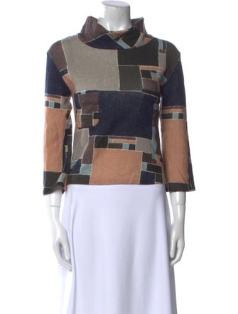Mina Perhonen Cashmere Plaid Print Sweatshirt