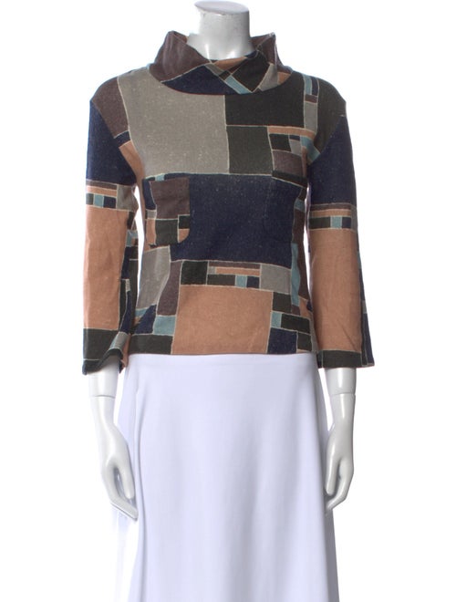 Mina Perhonen Cashmere Plaid Print Sweatshirt