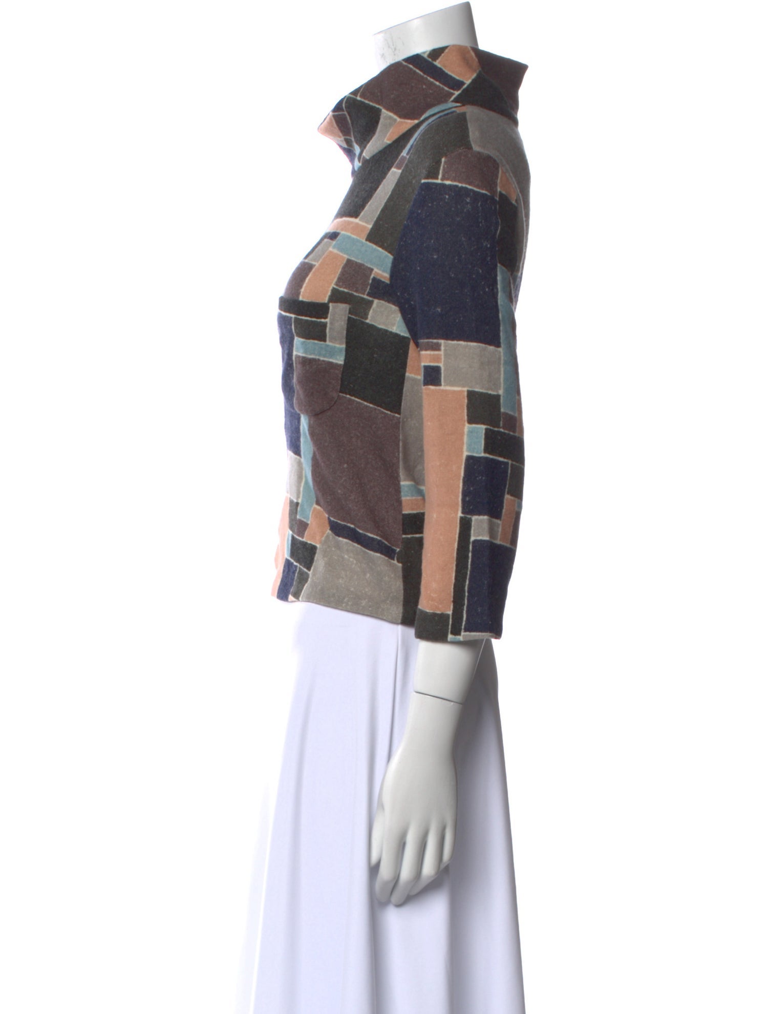 Mina Perhonen Cashmere Plaid Print Sweatshirt