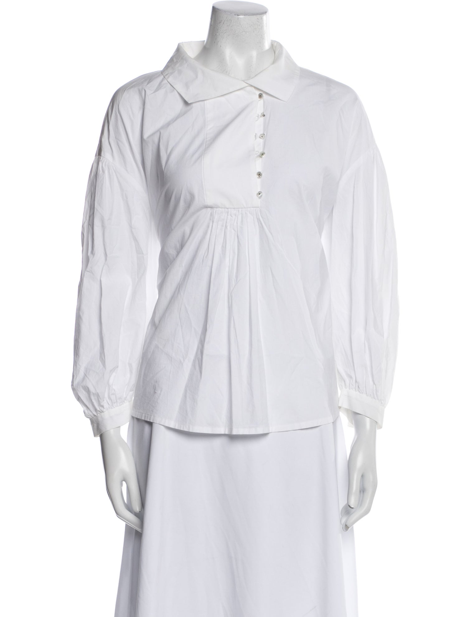 Mina Perhonen Three-Quarter Sleeve Button-Up Top