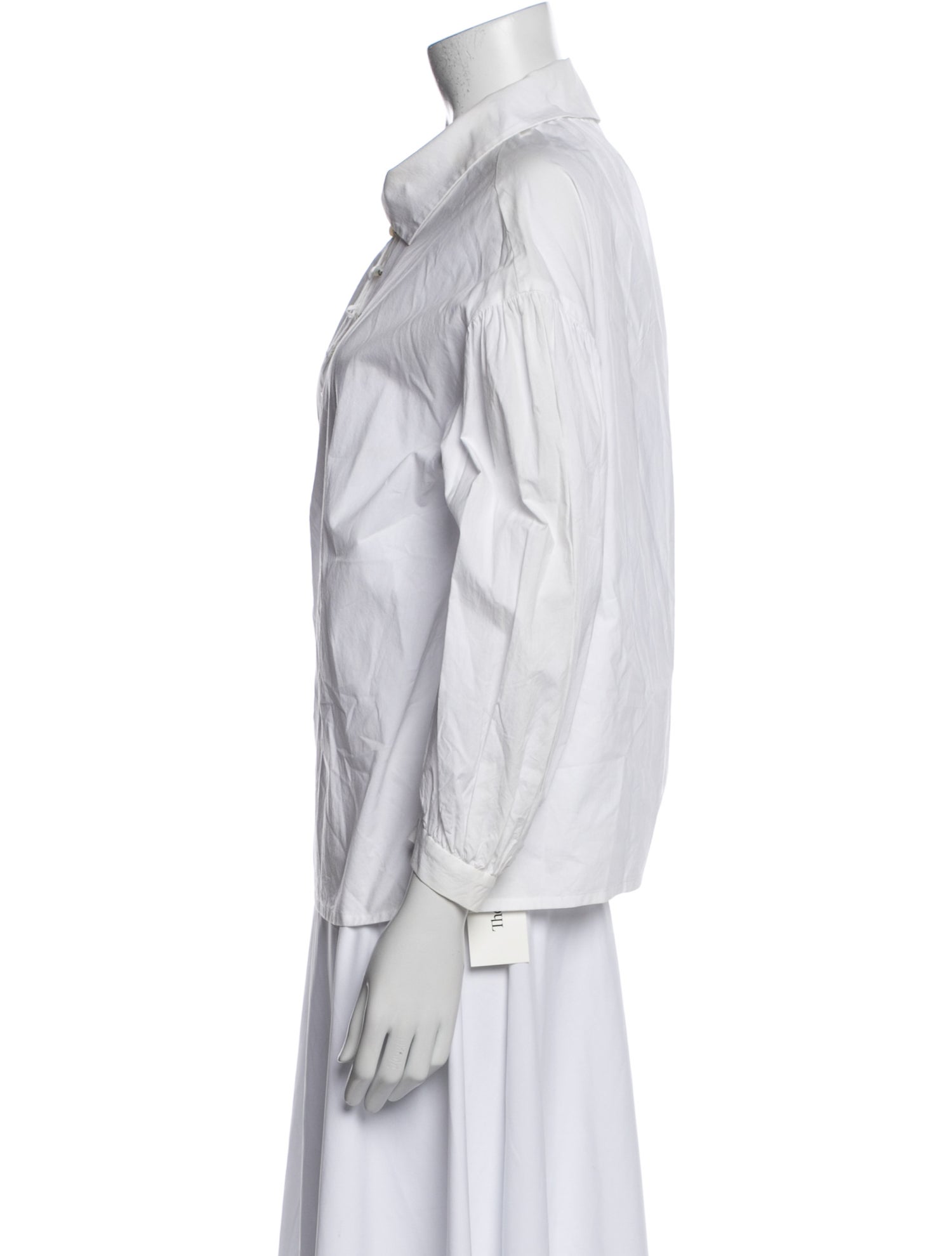 Mina Perhonen Three-Quarter Sleeve Button-Up Top