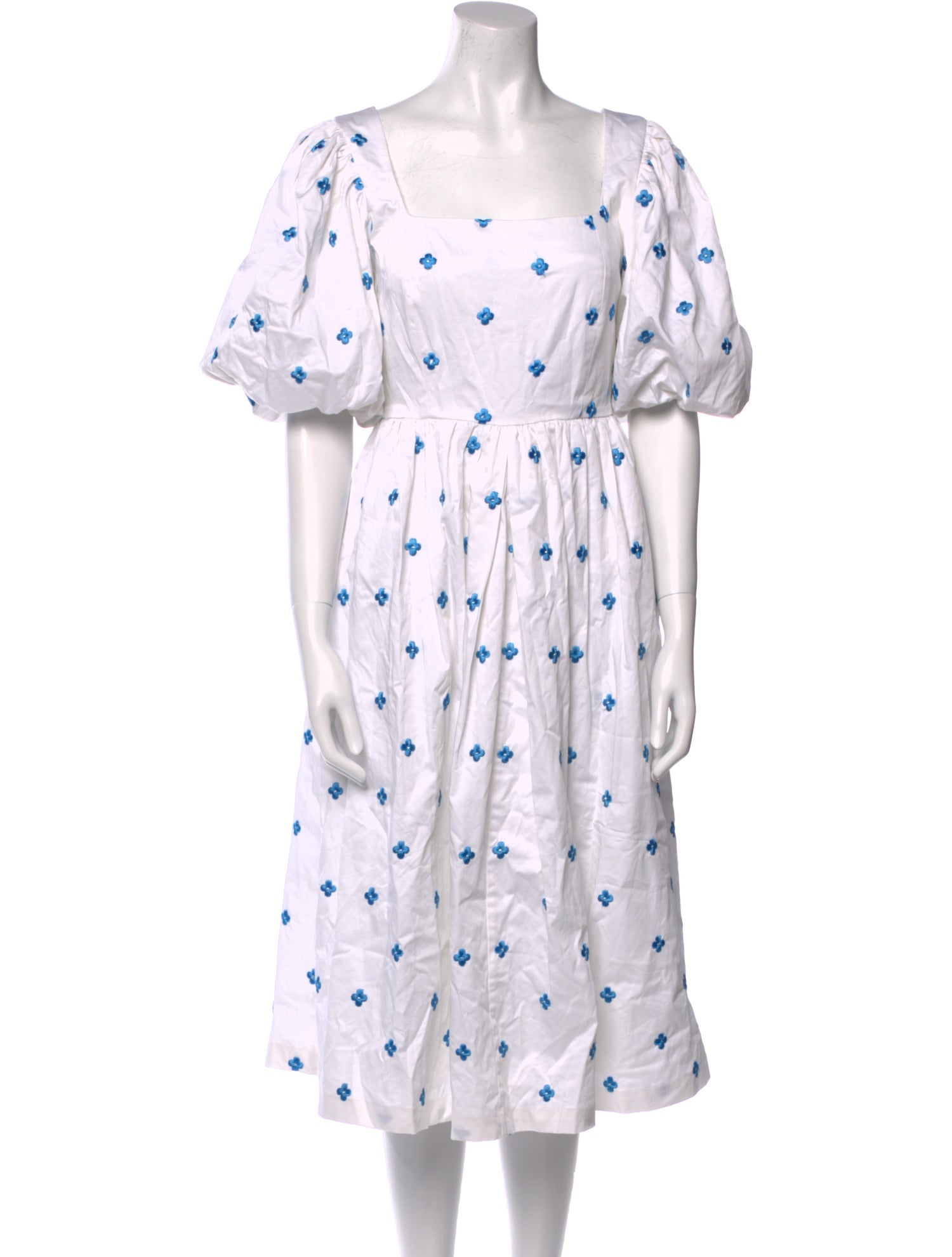 Ming Ma Polka Dot Print Midi Length Dress