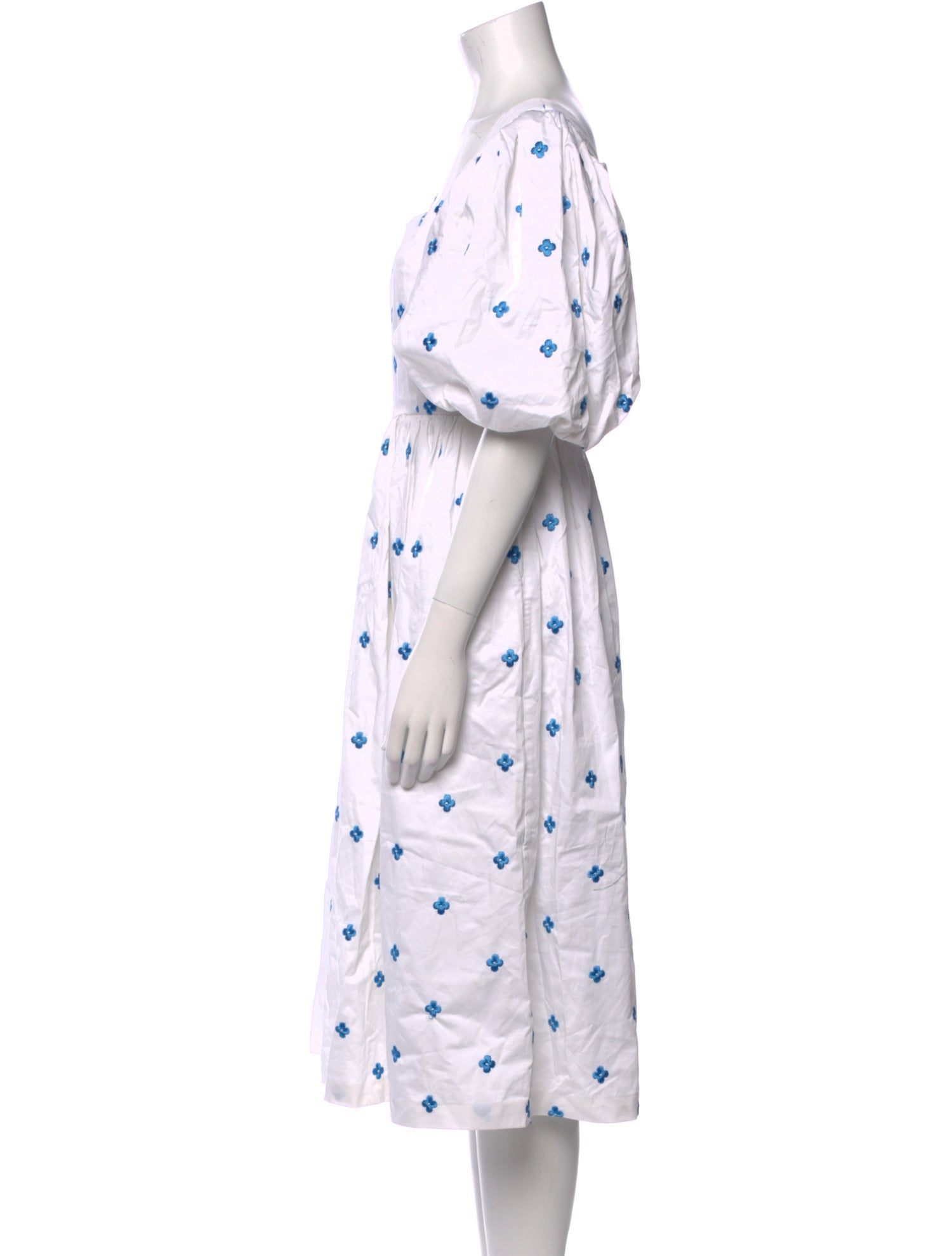 Ming Ma Polka Dot Print Midi Length Dress