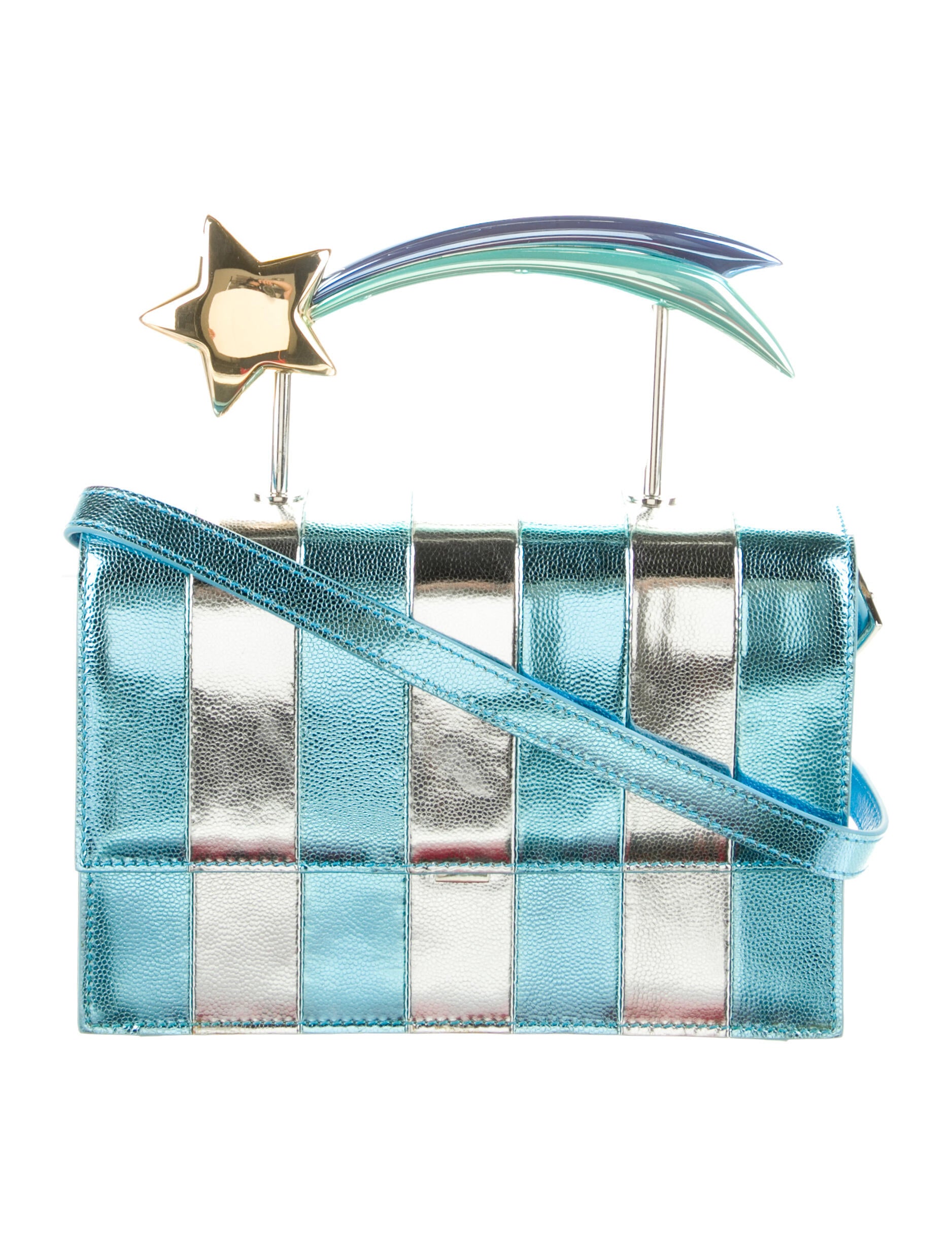 Ming Ray Patent Leather Shooting Star Crossbody Bag Blue Crossbody Bags Handbags MINGR21027