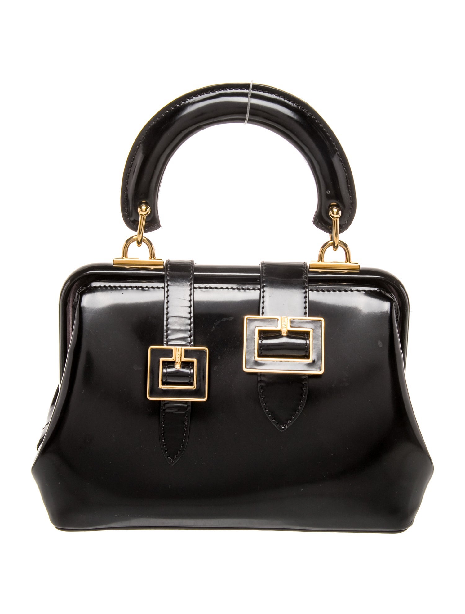 Ming Ray Patent Leather Top Handle Bag