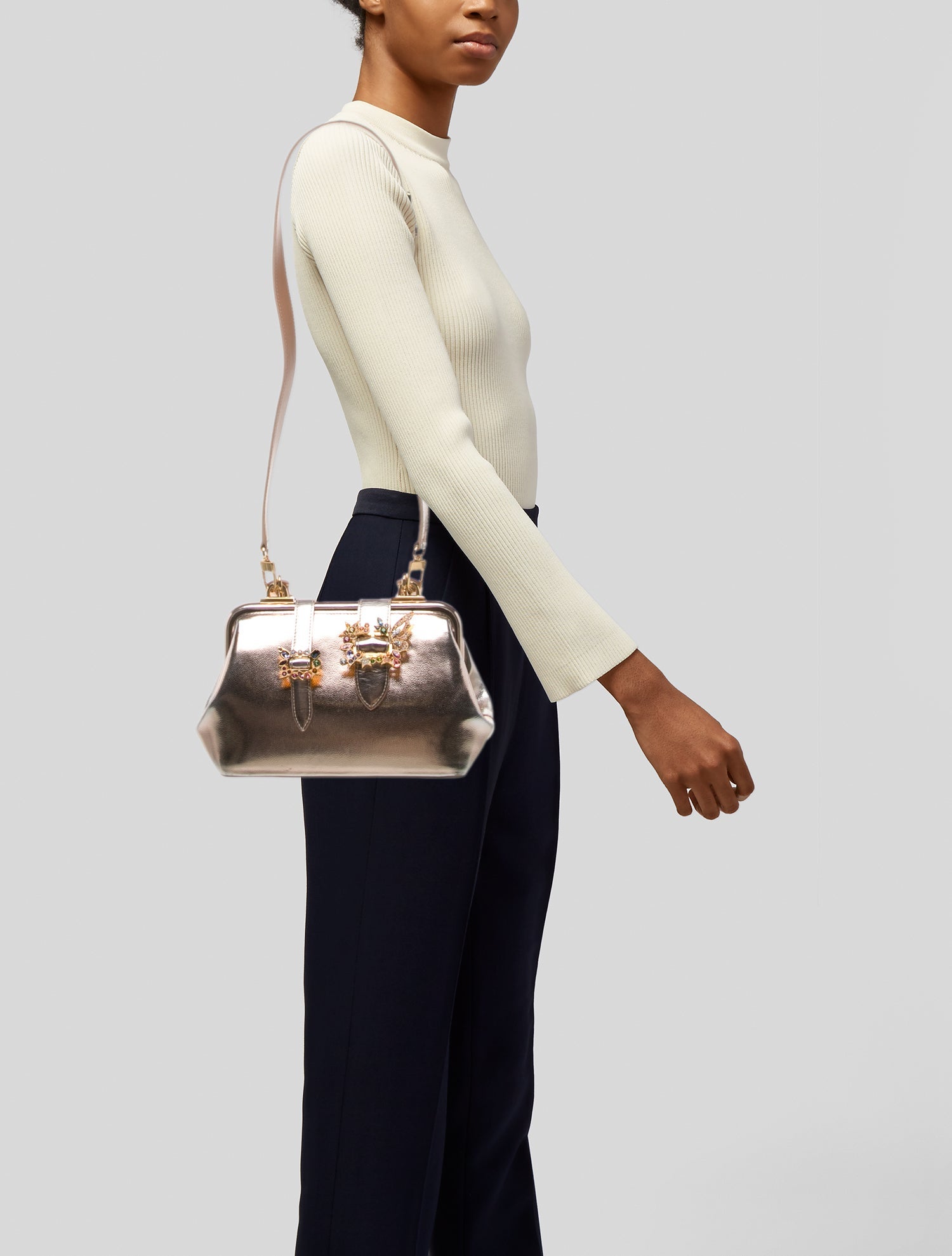 Ming Ray Leather Top Handle Bag