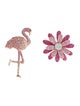 Mio Harutaka 18K Sapphire, Ruby & Diamond Mismatched Flamingo & Daisy Earrings