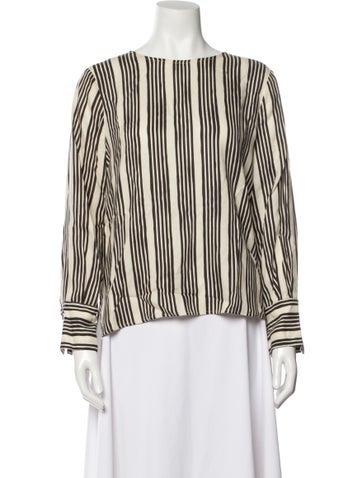 Momoni Tops Striped Bateau Neckline Blouse Us6, It42 | M