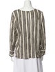 Momoni Striped Bateau Neckline Blouse