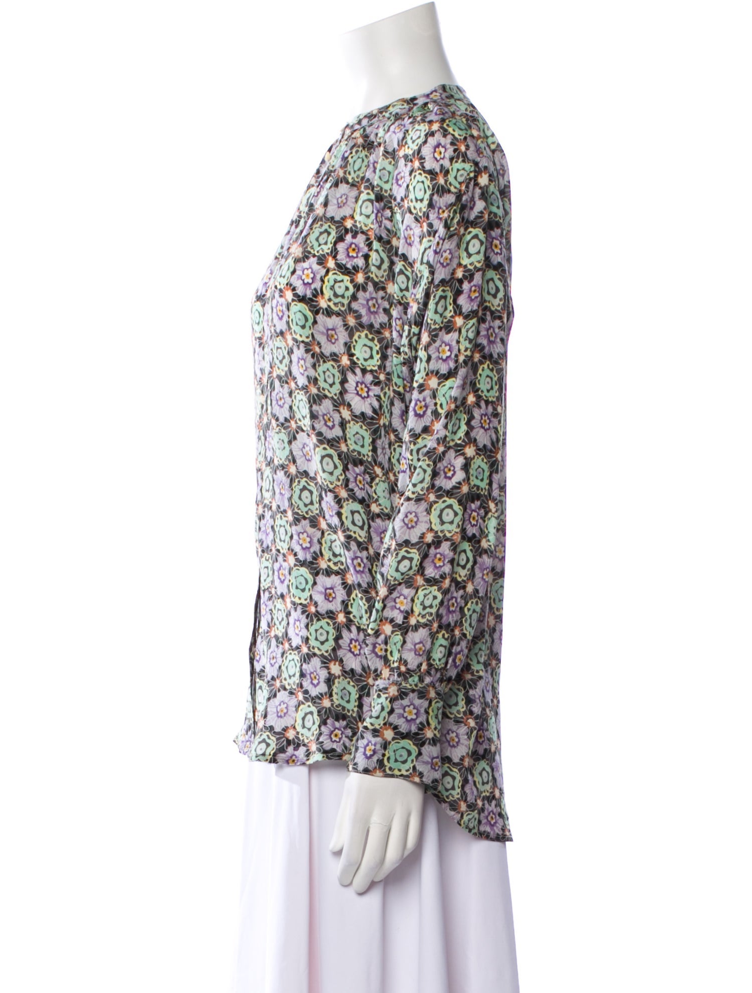 Momoni Silk Printed Button-Up Top