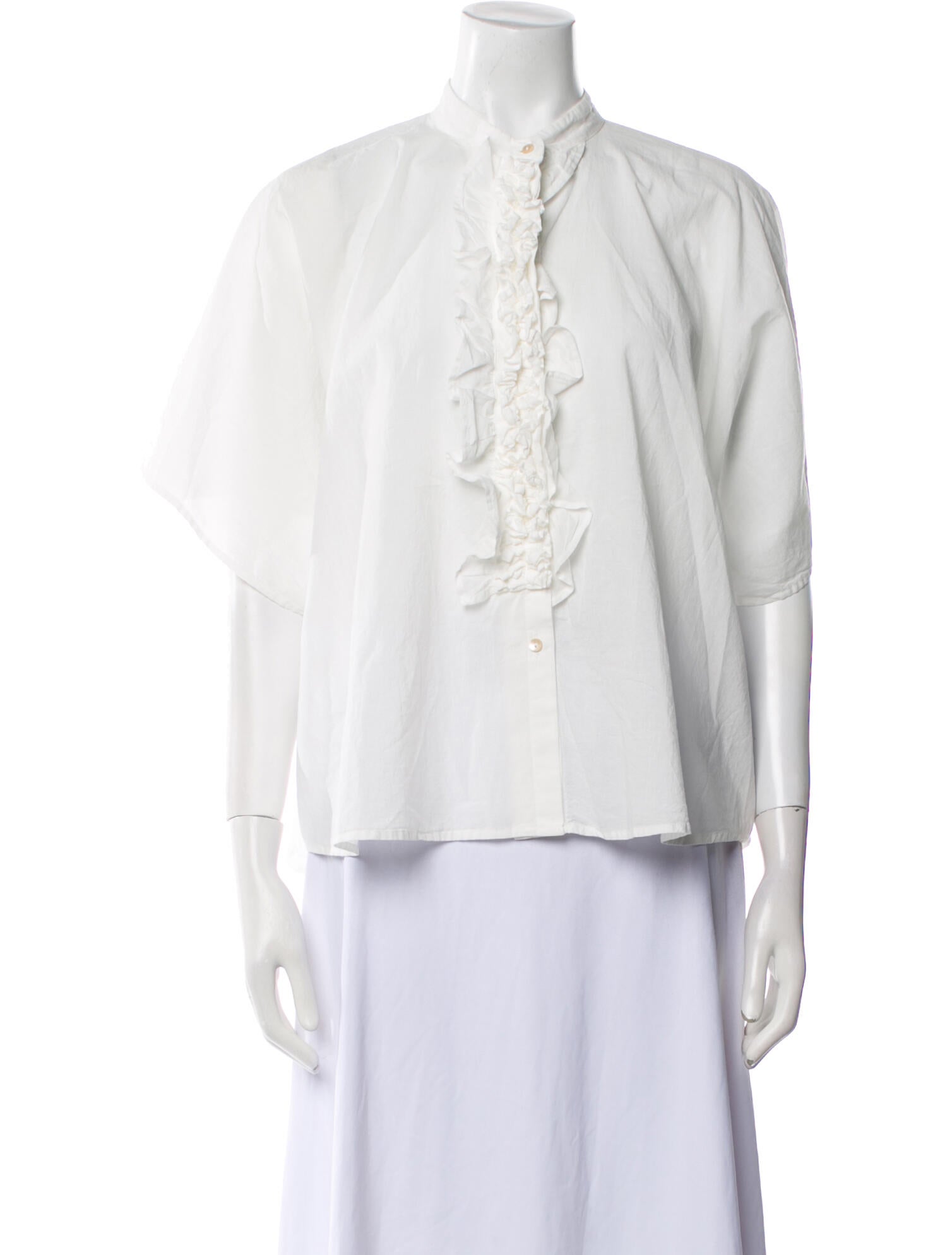 Momoni Mock Neck Three-Quarter Sleeve Button-Up Top w/ Tags