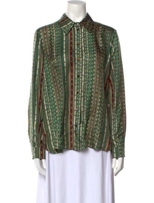 Momoni Silk Printed Button-Up Top