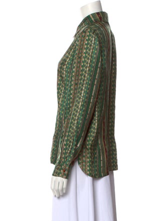 Momoni Silk Printed Button-Up Top