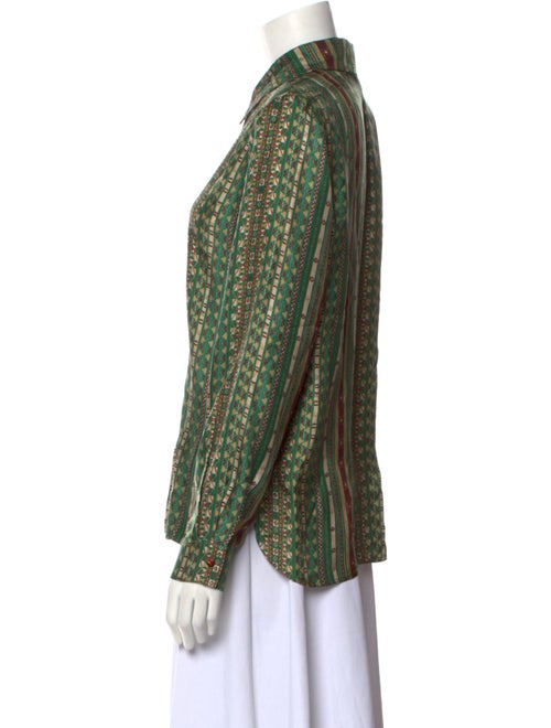 Momoni Silk Printed Button-Up Top