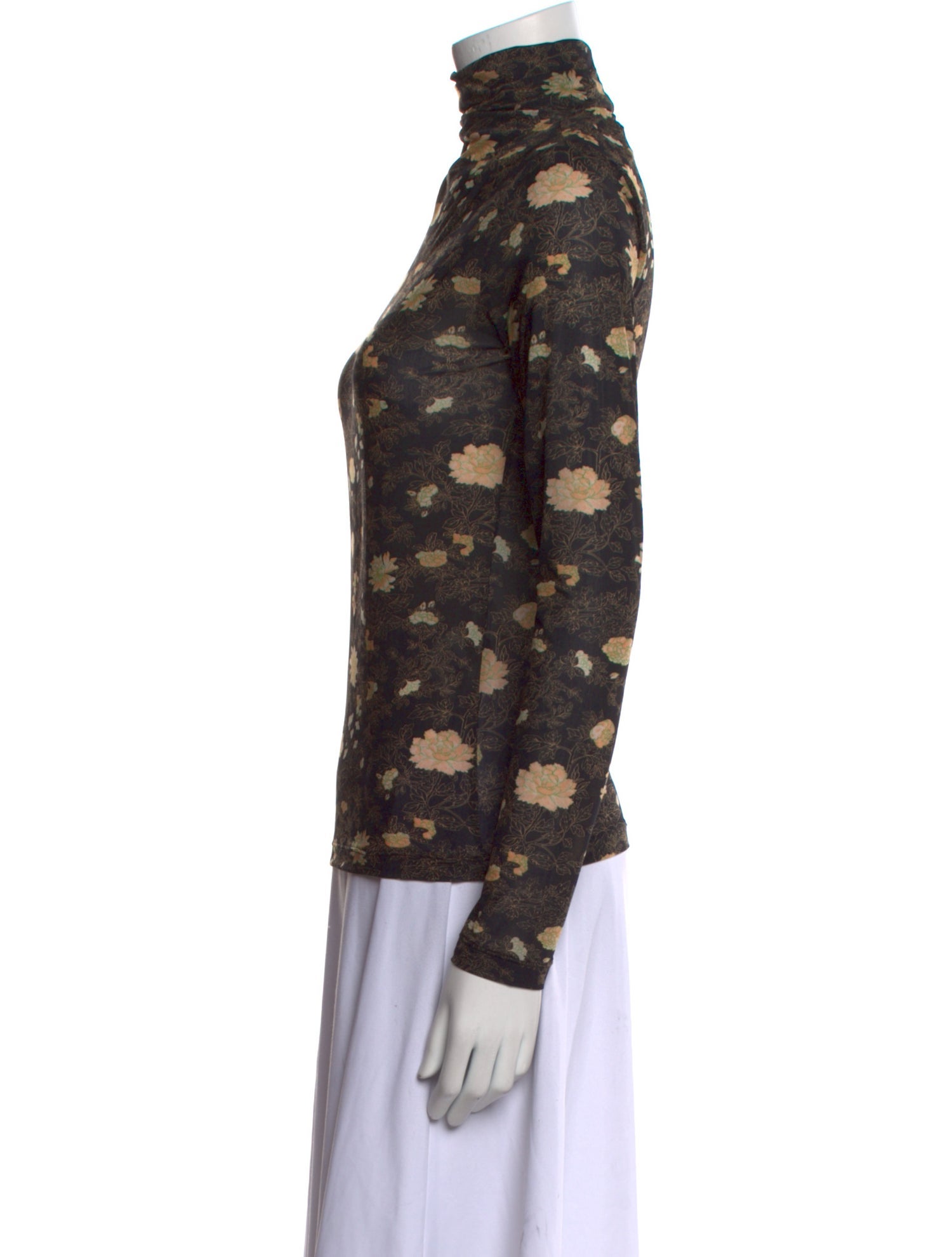 Momoni Floral Print Turtleneck Top