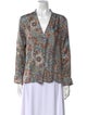 Momoni Silk Floral Print Blouse