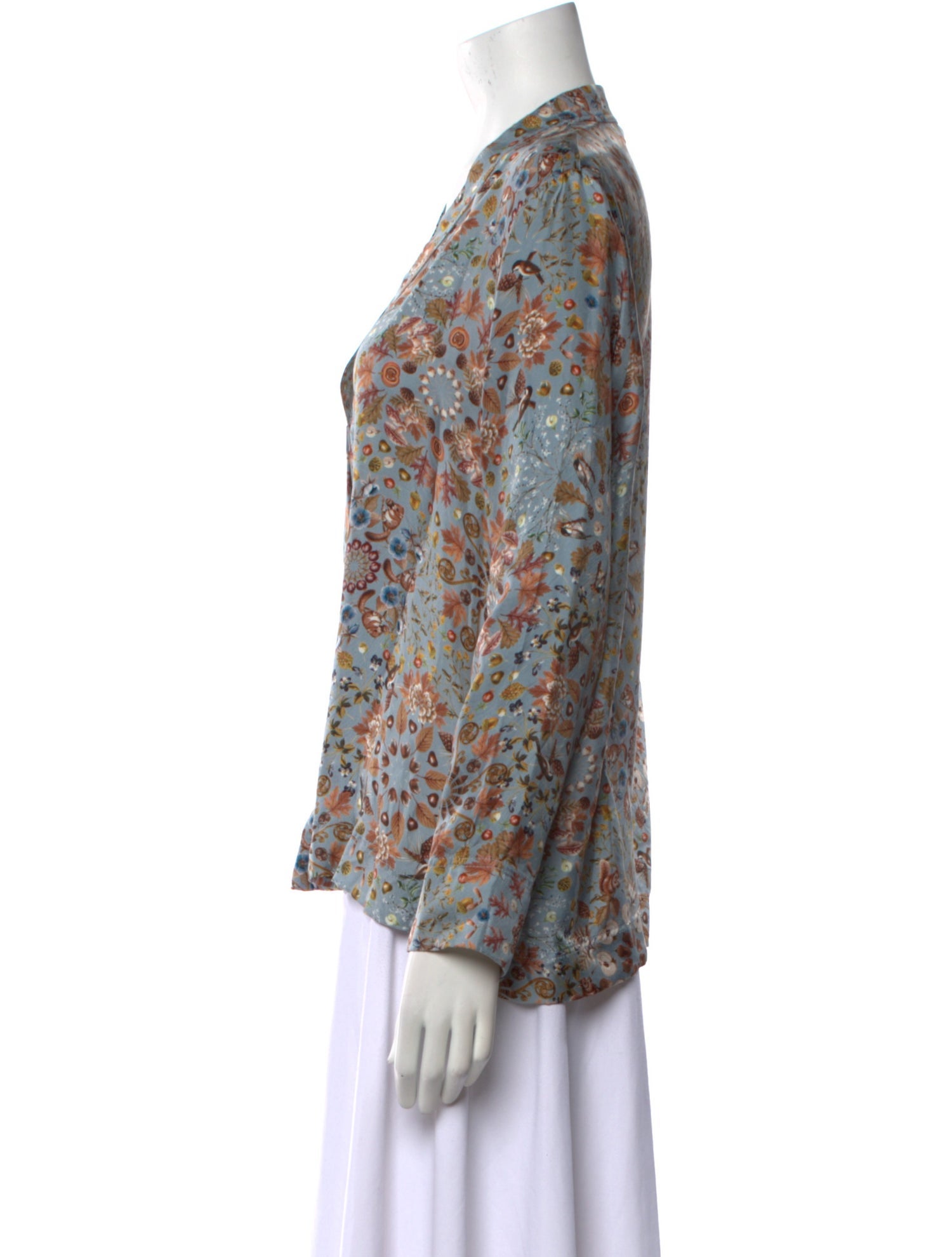 Momoni Silk Floral Print Blouse